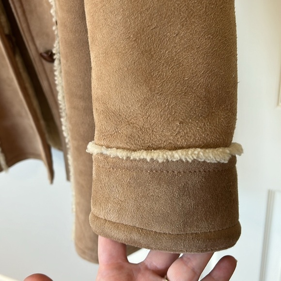 Eddie Bauer Tan Leather Jacket with Cream Accents - Picture 7 of 8